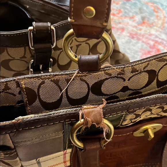 REHAB Vintage Coach Brown and Patchwork Shoulder Bags - Picture 12 of 14